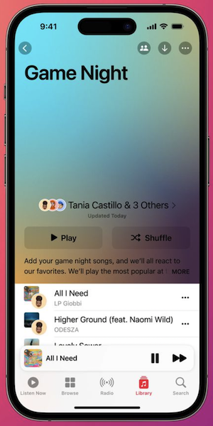 Lista de reproducción colaborativa de Apple Music