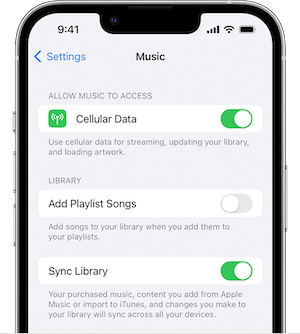 Desactivar la biblioteca musical de iCloud