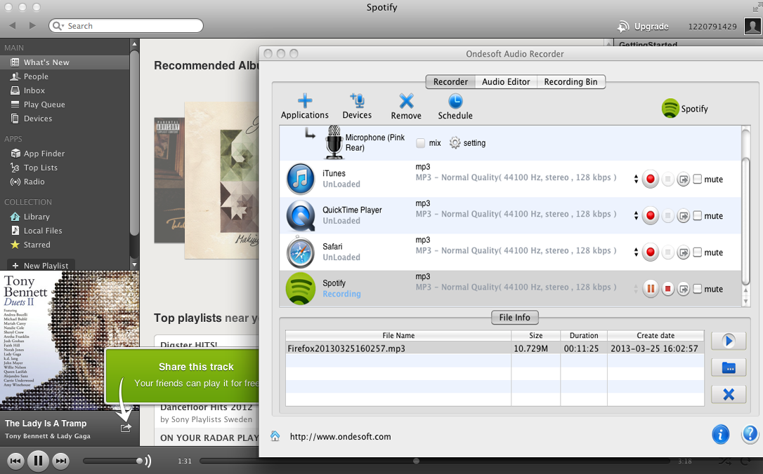 Spotify grabadora de música para mac