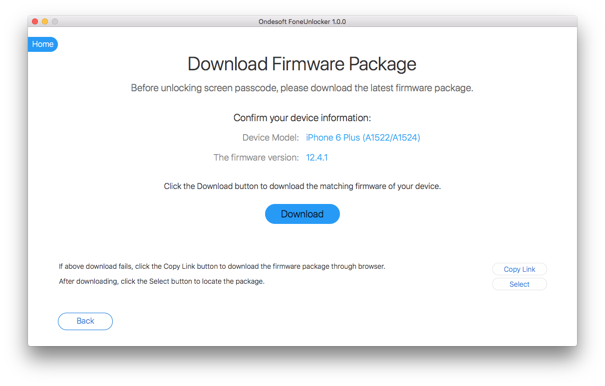 descargar paquete de firmware