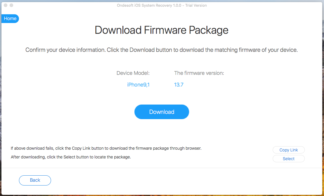 descargar paquete de firmware