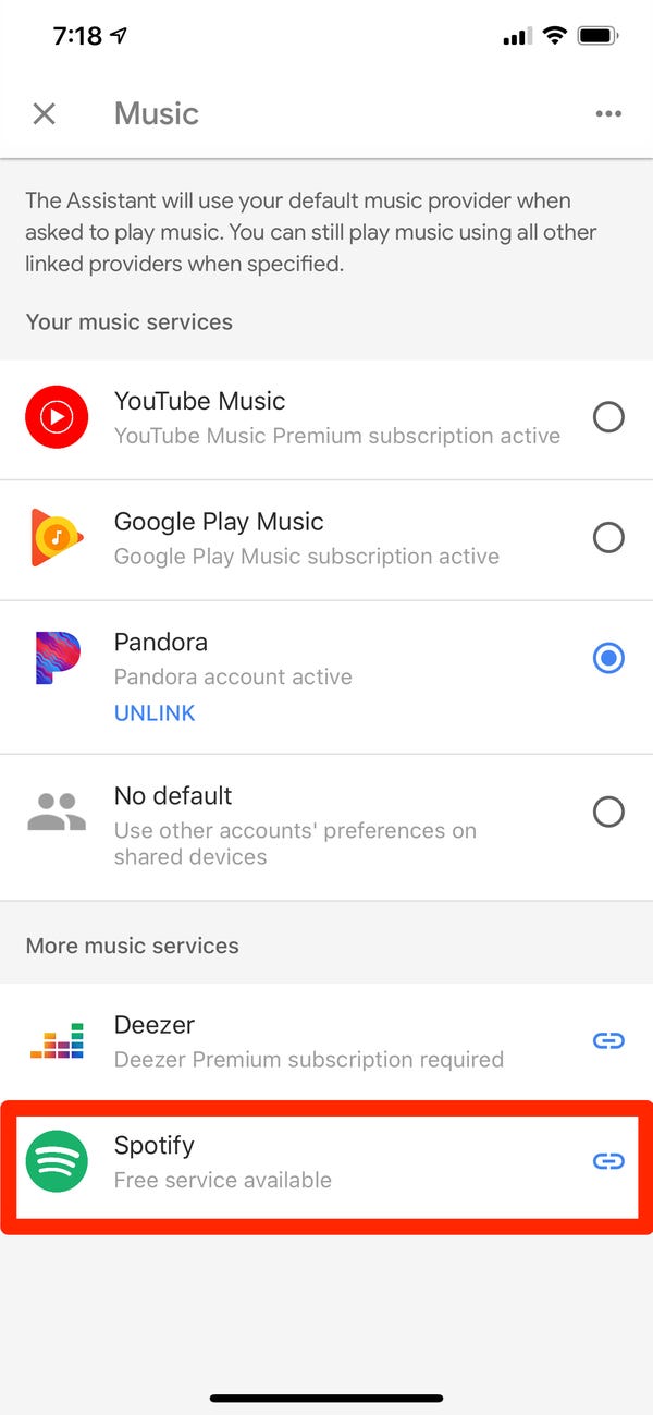 Vincula Spotify a tu Google Home