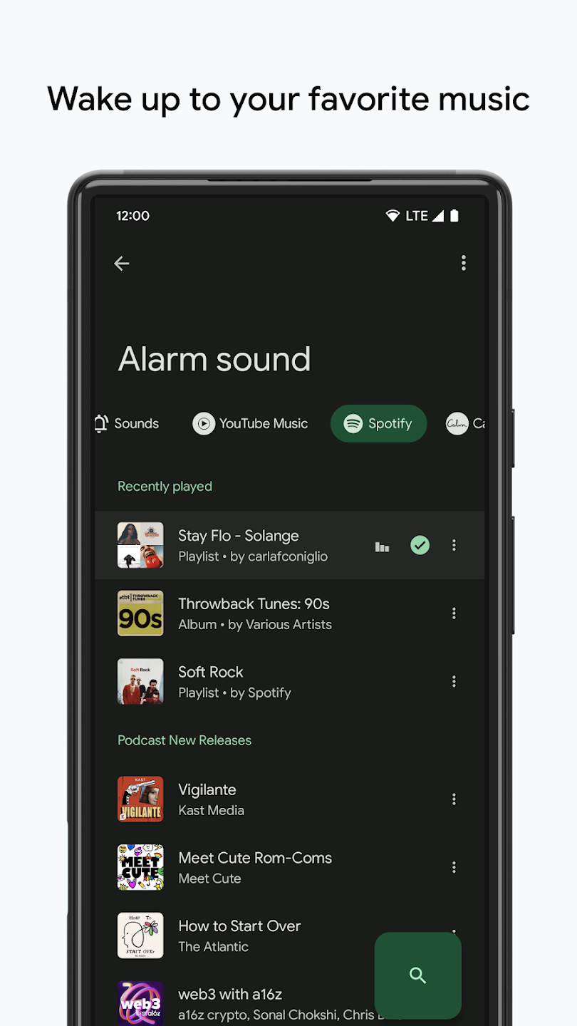 Alarma de Spotify para Android